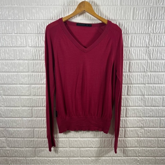 Icebreaker Merino Shearer V Neck Sweater Pink Large - Picture 3 of 5